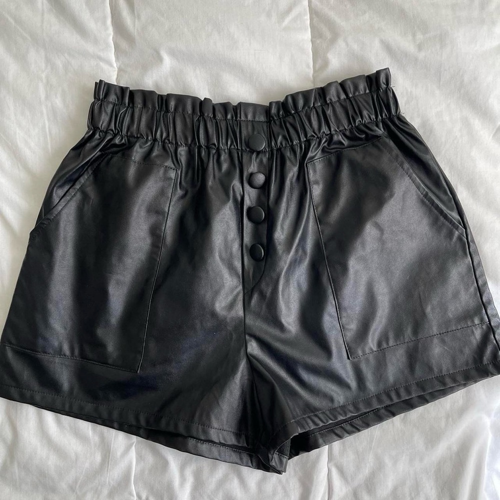 Black Leather Shorts